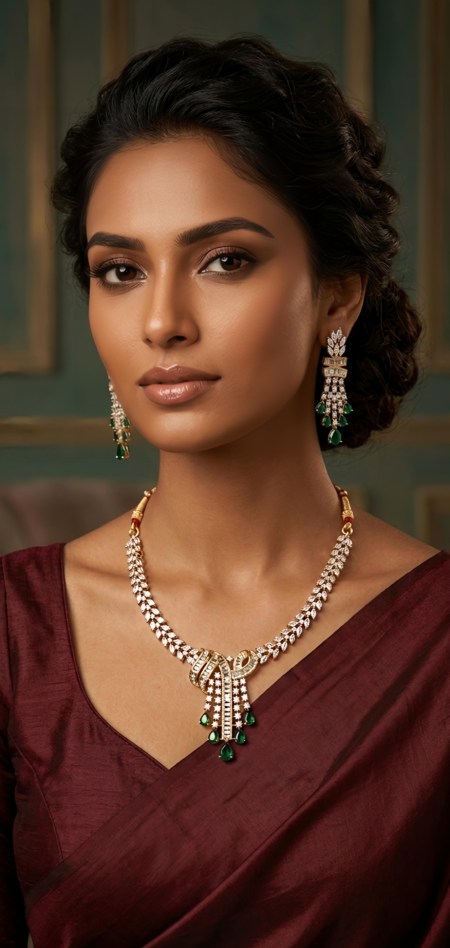 Rhodium Plated Platinum Finish AD Jewelry