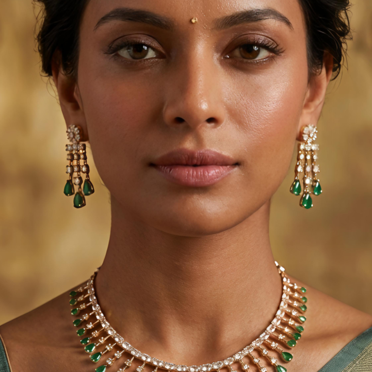 High-End Rhodium Plated CZ Bridal Set