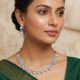White Stone Florar Statement Necklace Set