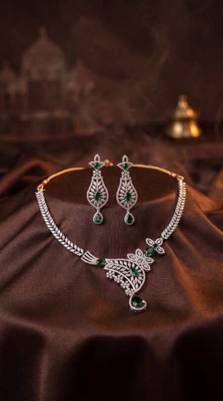 Green Stone Bridal Necklace Set