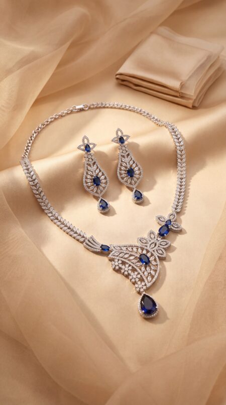 Blue Stone Bridal Necklace Set